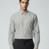 Custom Fit Sage & White Striped Broadcloth Shirt 2