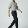 Custom Fit Sage & White Striped Broadcloth Shirt 4